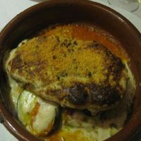 Underneath all that cheese was I believe half an eggplant.  at Artemisa Sol - Huertas in Madrid