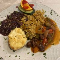 Plato degustación. “Tasting Plate” comes with four or five different items on the plate. at Artemisa Sol - Huertas in Madrid