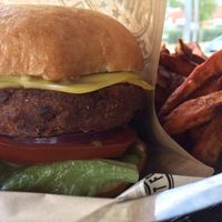 Pork o Cheese with soya patty & VioLife Cheese  at The Joint in Gothenburg