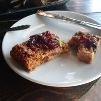 Delicious vegan fruit and seed slice at Stag Coffee in Ashford
