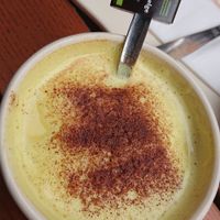 Curcuma Latte (almond milk) at Le Pain Quotidien - Simon Stevinplein in Bruges