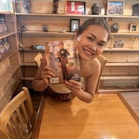 This is the owner she’s amazing but her book!   at May Kaidee in New York City
