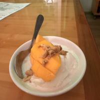Vegan ice cream with mango   at May Kaidee in New York City