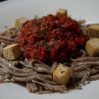 Vegan Pasta at The Purple Bar in Paris