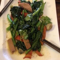“Ham” and vegetable stir fry at Master Ruma Happy Golden Age in Phnom Penh