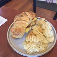 croissant breakfast sandwich   at Fancy Plants Cafe in Chicago