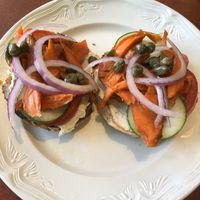 Lox bagel at Fancy Plants Cafe in Chicago
