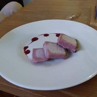 Semifrozen berry cheeze cake 💜😋 at La Raiz de la Tierra in Ixtapa