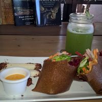 Burrito Crudi with Limonada Albahaca at La Raiz de la Tierra in Ixtapa