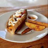 Tempura Hot Dog. at La Raiz de la Tierra in Ixtapa