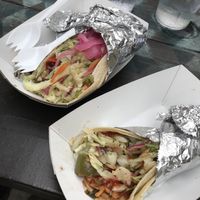 Soft tacos, one jackfruit and one portobello  at Condado Tacos - S High St in Columbus