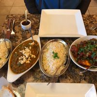 mutter paneer gobhi Manchuria basmati rice  naan  at Aroma in Napa