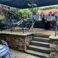 Garden seating   at Boston Tea Party in Bristol