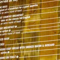 Menu clearly showing what's vegan - not loads of options but nice that they list options. at Boston Tea Party in Bristol