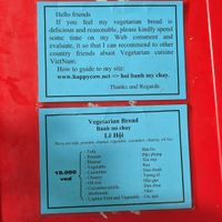 Vegan bánh mì ingredients list at Hoi Banh My Chay - Food Stall in Hoi An