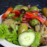 A really big tasty salad for a healthy vegan option. at Watershed Cafe and Bar in Bristol