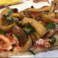 mushroom pizza at Pizza Dai Cinque in Rome