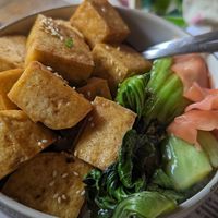 Teriyaki tofu rice bowl at Cafe Culture in Koh Tao