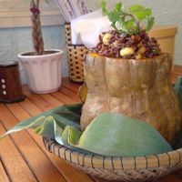 Pumpkin stuffed with brown rice, veg and lotus seeds - delicious! at Da Nang Com Chay - Duong Dinh Nghe in Da Nang