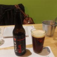 Cerveza artesana Chula Roja 6° at La Huella Vegana in Alcala De Henares