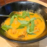 Albóndigas de lenteja y quinoa  at La Huella Vegana in Alcala De Henares