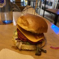 American Burger (with vegan cheese) at La Huerta de Almeria - Malasaña in Madrid