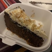 Chocolate Cheesecake with Coconut Flour Crumble Topping at La Huerta de Almeria - Malasaña in Madrid