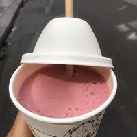 strawberry milkshake   at Amorino - L'ile Saint Louis  in Paris