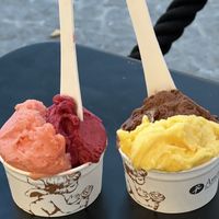 Orange/ginger with Cassis and orange with chocolate   at Amorino - Saint Martin in Paris