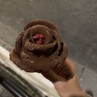 Vegan chocolate and strawberry sorbet   at Amorino - Gaité in Paris