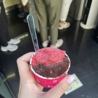 Red berries and dark chocolate   at Cremeria Monteforte in Rome