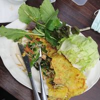 Huge delicious serving vegan gf pancake at Viet Kitchen in Footscray