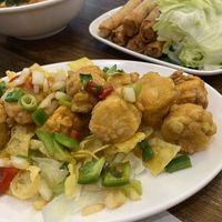 Salt and Pepper tofu & Spring rolls   at Viet Kitchen in Footscray