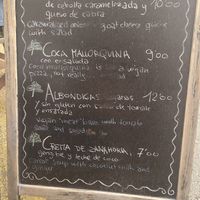 Menu at Verdeteja in Mallorca