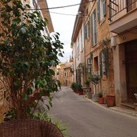Die Straße in der das Restaurant liegt. at Verdeteja in Mallorca