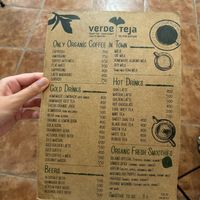 Menu  at Verdeteja in Mallorca