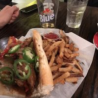 Sausage sandwich with extra jalapeños  at Pet Shop in Jersey City