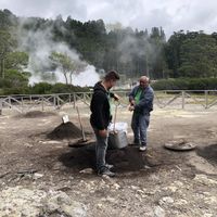 Your food coming out of the ground  at Terra Nostra Hotel Restaurant in Sao Miguel