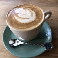 Soy flat white at Grey Gardens Cafe in Hamilton