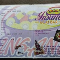 menu 1 at Insane Acai Bar in West End