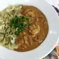 Mashed potato and mushrooms at Mai3 Veggie Kitchen - Raya Tuban in Kuta