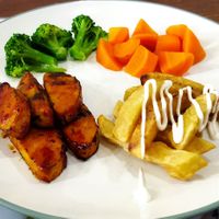 Tofu ribs+ chips at Mai3 Veggie Kitchen - Raya Tuban in Kuta
