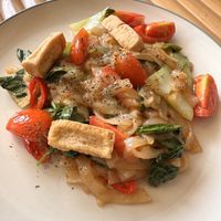 Basil rice noodle dish  at Mai3 Veggie Kitchen - Raya Tuban in Kuta