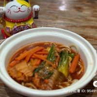 Spicy korean noodles 🍝   at Mai3 Veggie Kitchen - Raya Tuban in Kuta