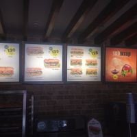Menu boards at Subway in Amritsar