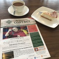 lemon cheesecake & massala tea  at Nick's Italian Kitchen in Dharamshala