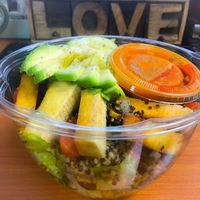 big ass salad lol. I added tofu. at Mendocino Farms in Brea