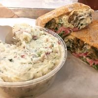 falafel wrap and potato salad  at Mendocino Farms in Brea