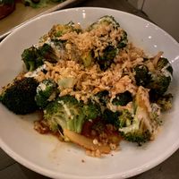 KOREAN BROCCOLI- broccoli florets with gochujang, kimchi, miso mayo and tempura crisps. WOW! at The Beer Plant in Austin