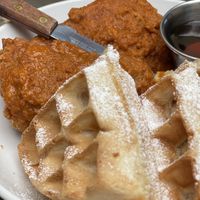 Chicken and waffles  at The Beer Plant in Austin